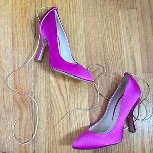 Miu Miu Satin Vibrant Pink High Heel Pumps